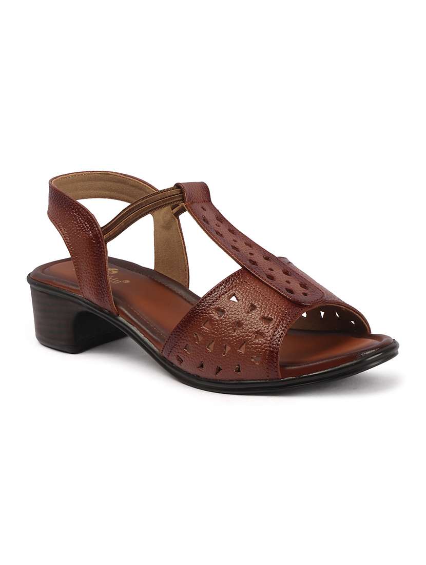 brown leather slip on sandals - 22381602 -  Standard Image - 1