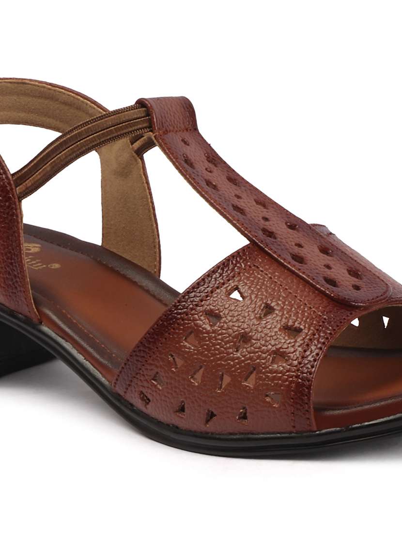 brown leather slip on sandals - 22381602 -  Standard Image - 4