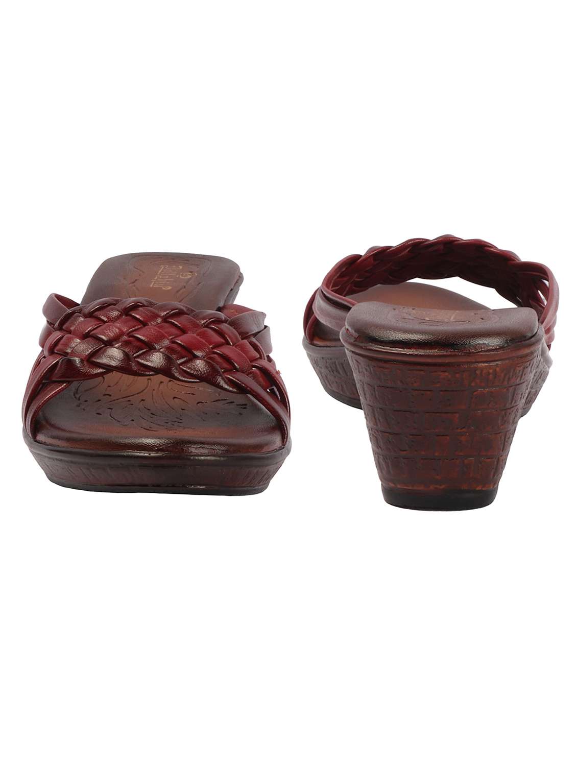 women maroon slip on wedge - 22381605 -  Standard Image - 4