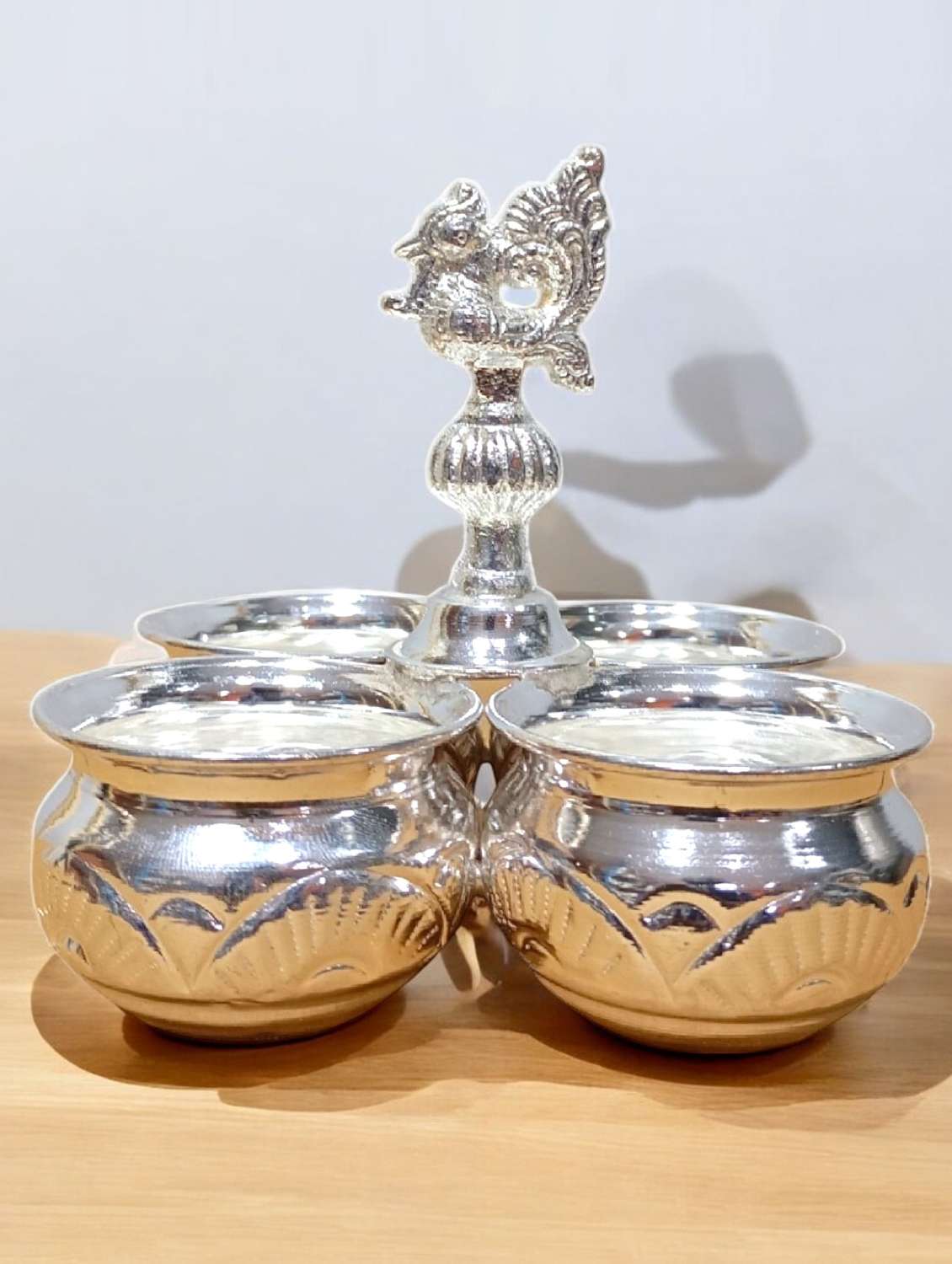 Sigaram Brass 5x5 Inch 4 Cup Panchwala Kum Kum Cup For Home Pooja Decore K4648 - 22381610 -  Standard Image - 1