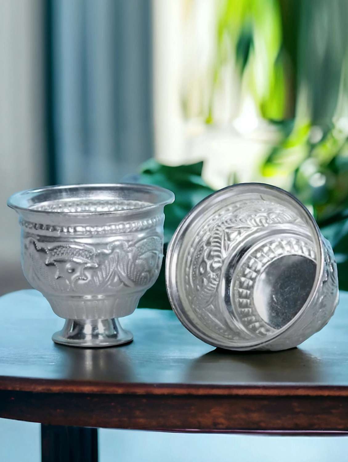 sigaram german silver inch kum kum bharani cup for home pooja decor k2527