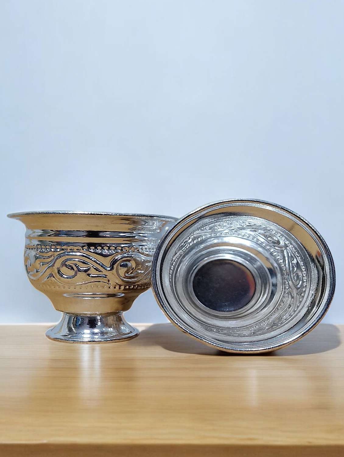  sigaram 2 inch german silver kum kum cup for home