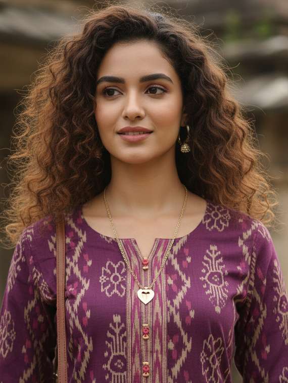 women printed three quarter sleeve straight kurta - 22381646 -  Standard Image - 1