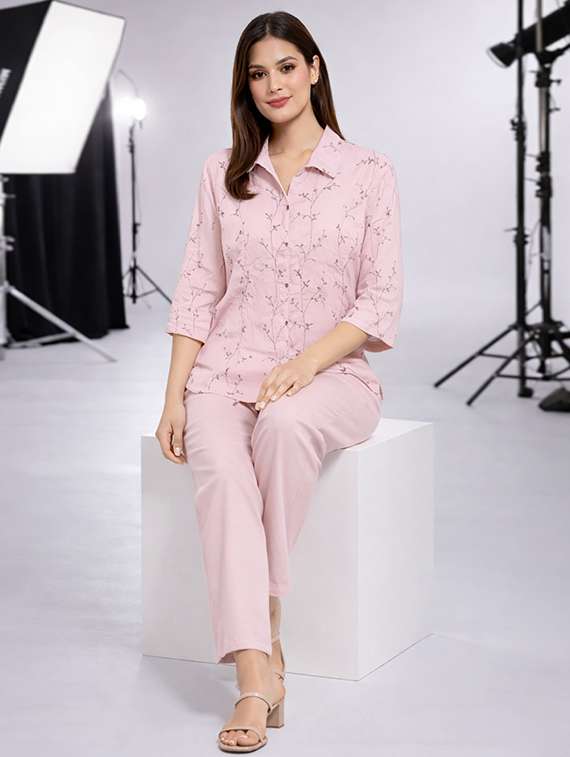 women embroidered top and trouser co-ord set