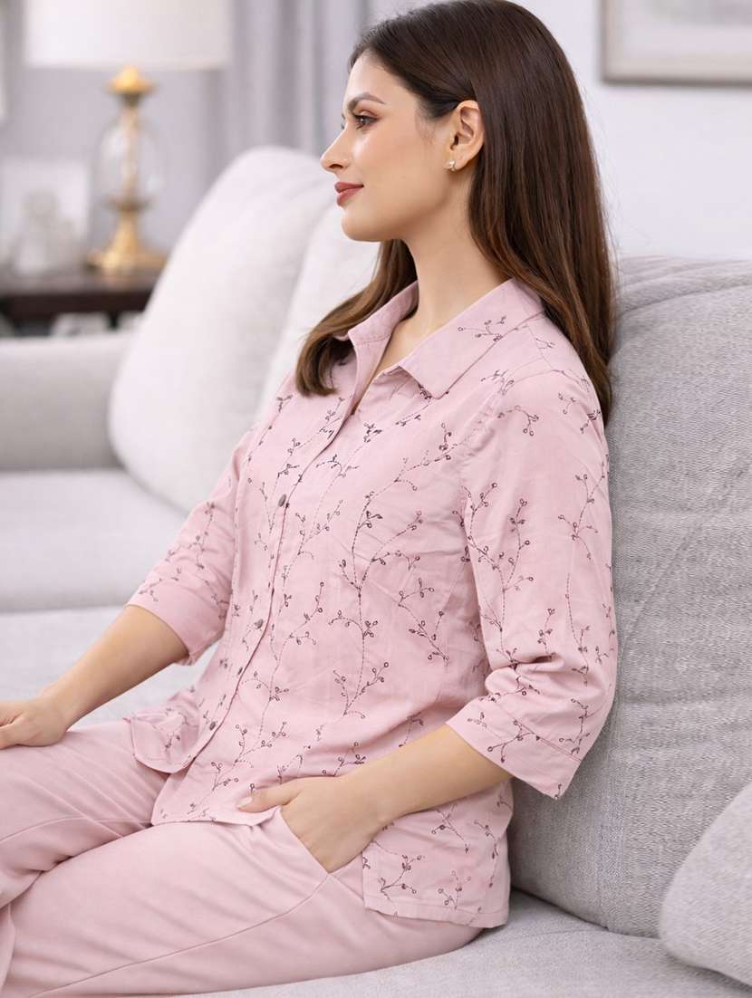 women embroidered top and trouser co-ord set - 22381667 -  Standard Image - 1