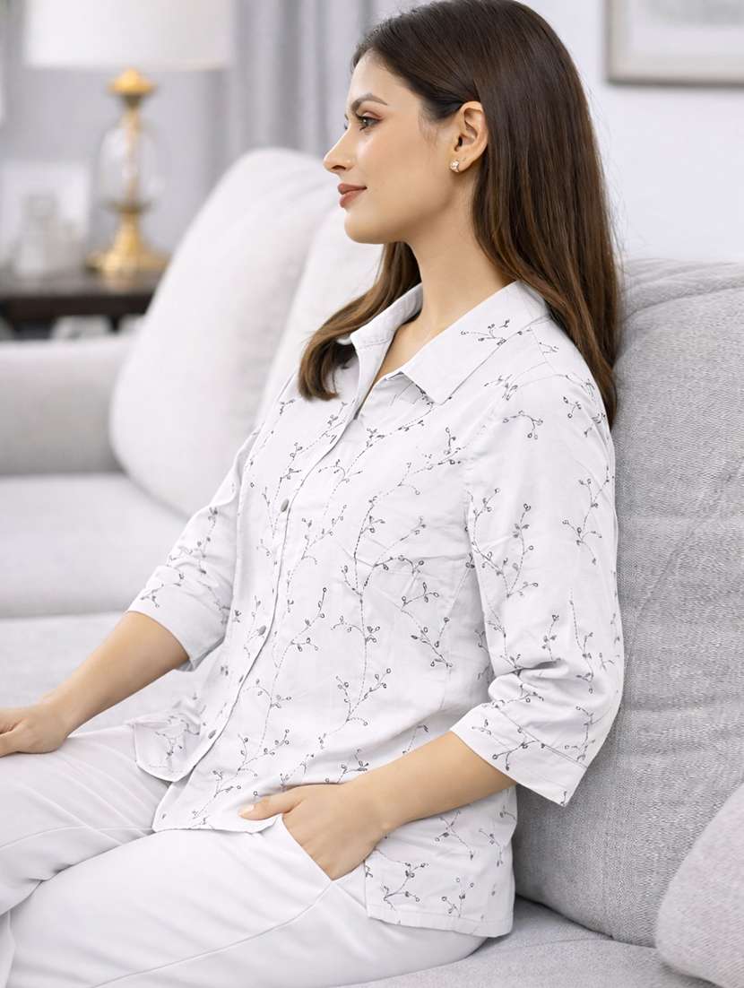 women embroidered top and trouser co-ord set - 22381669 -  Standard Image - 1
