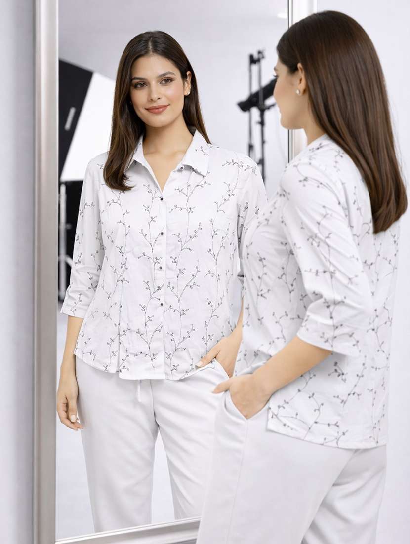 women embroidered top and trouser co-ord set - 22381669 -  Standard Image - 4