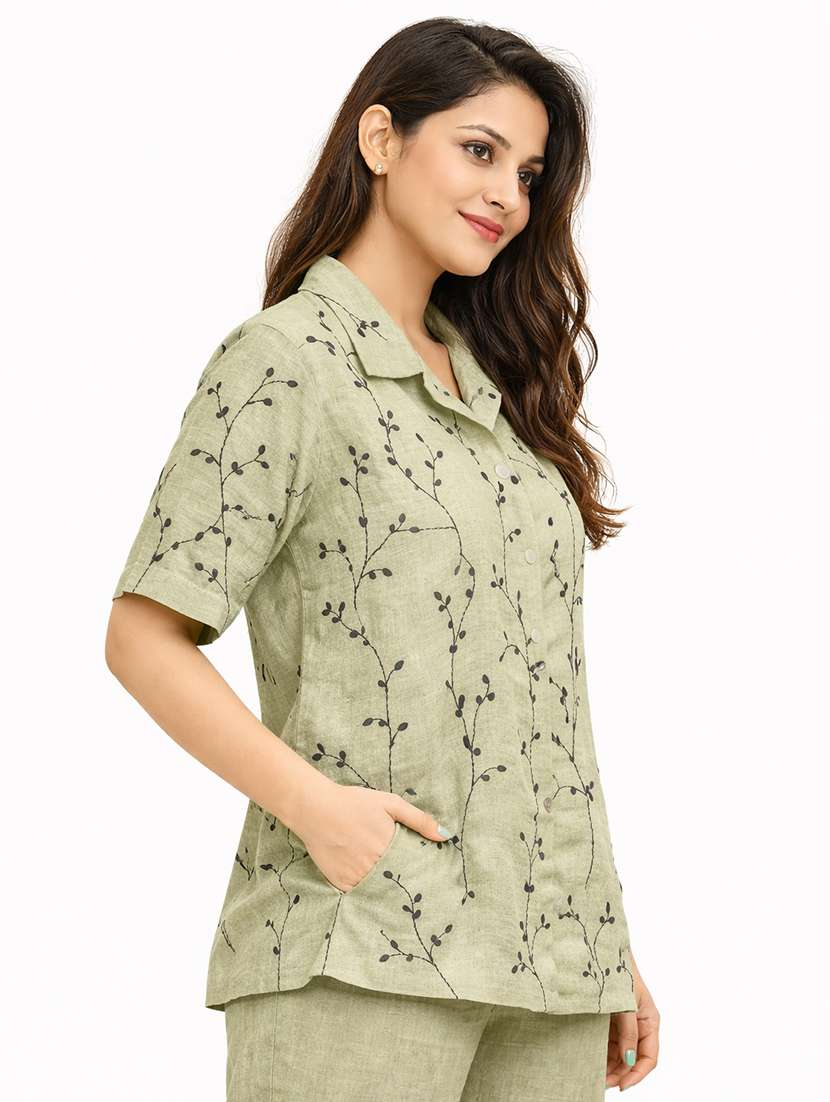 women embroidered top and trouser co-ord set - 22381671 -  Standard Image - 1