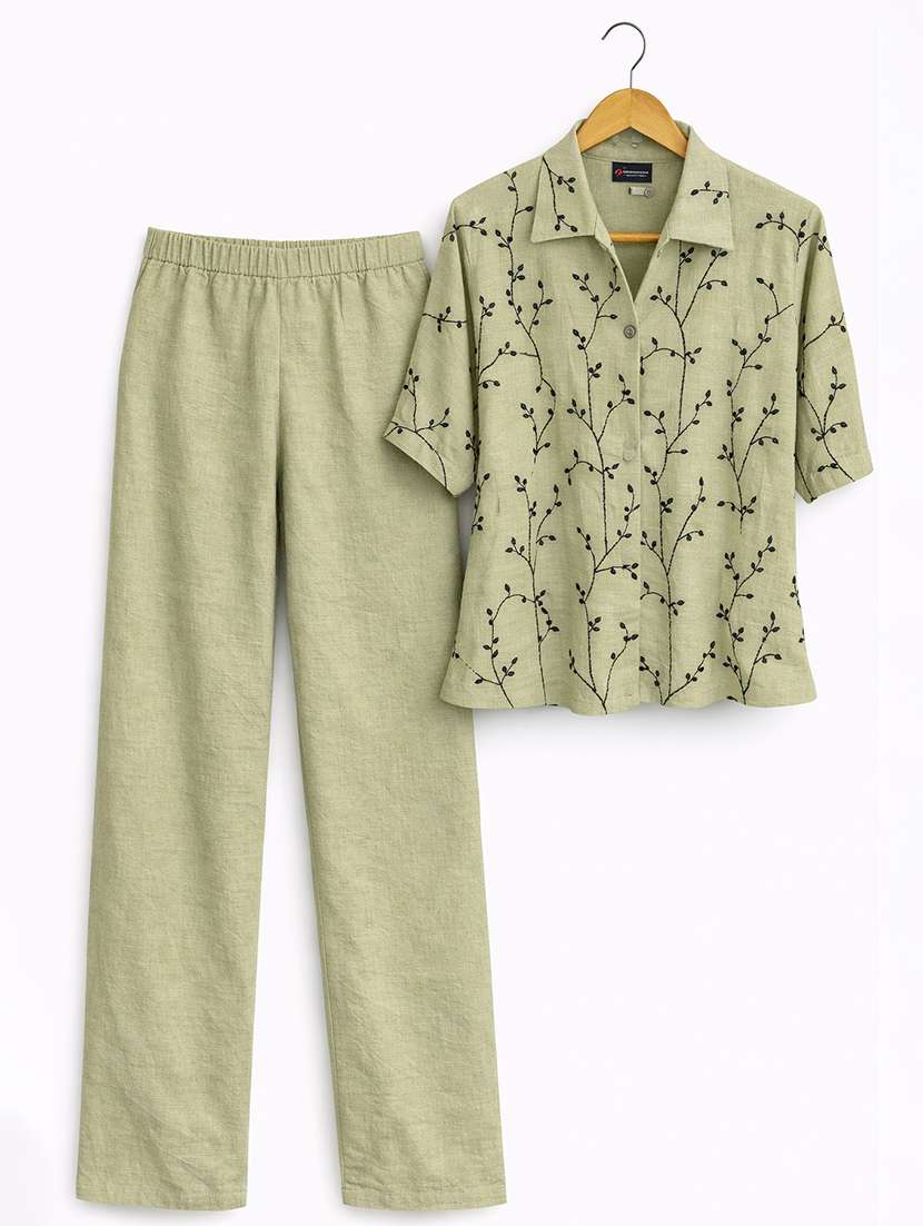 women embroidered top and trouser co-ord set - 22381671 -  Standard Image - 4