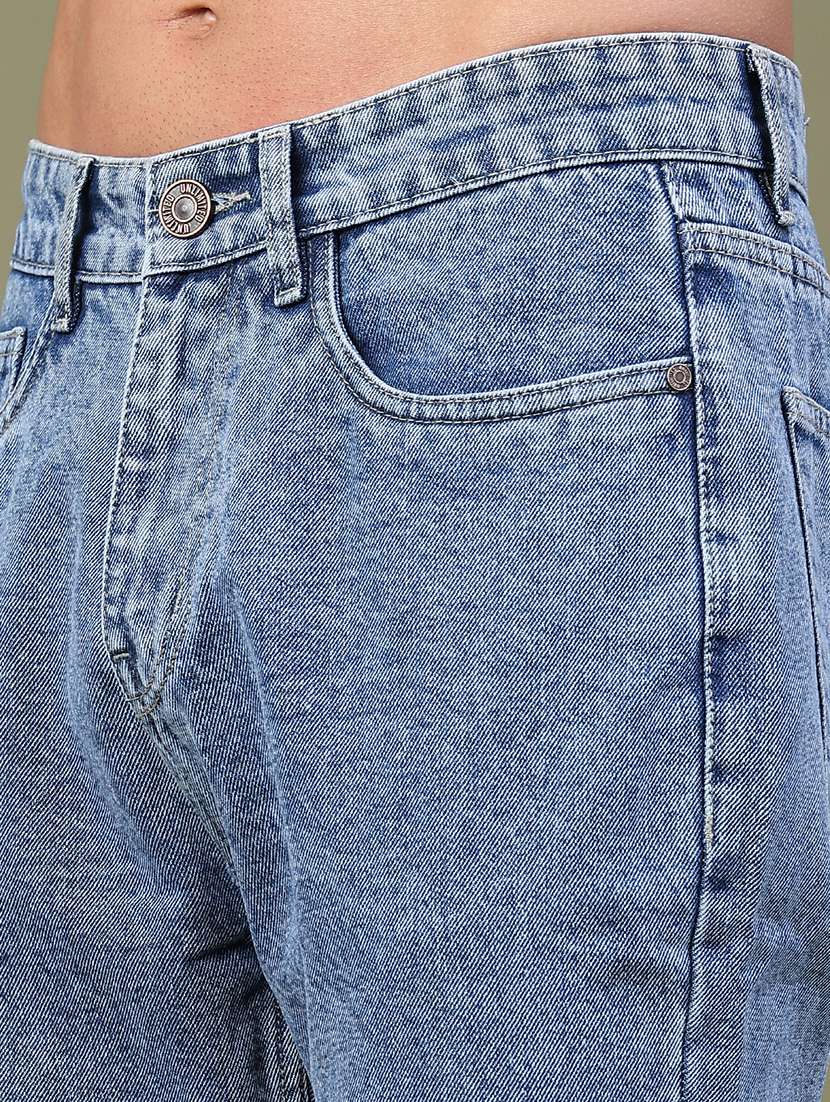 men plain mid rise full length straight jeans - 22382032 -  Standard Image - 1