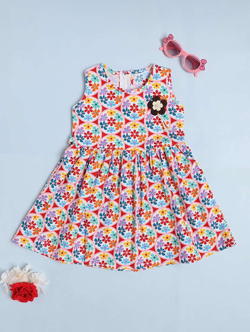 girls printed sleeveless frock - 22382089 -  Standard Image - 1