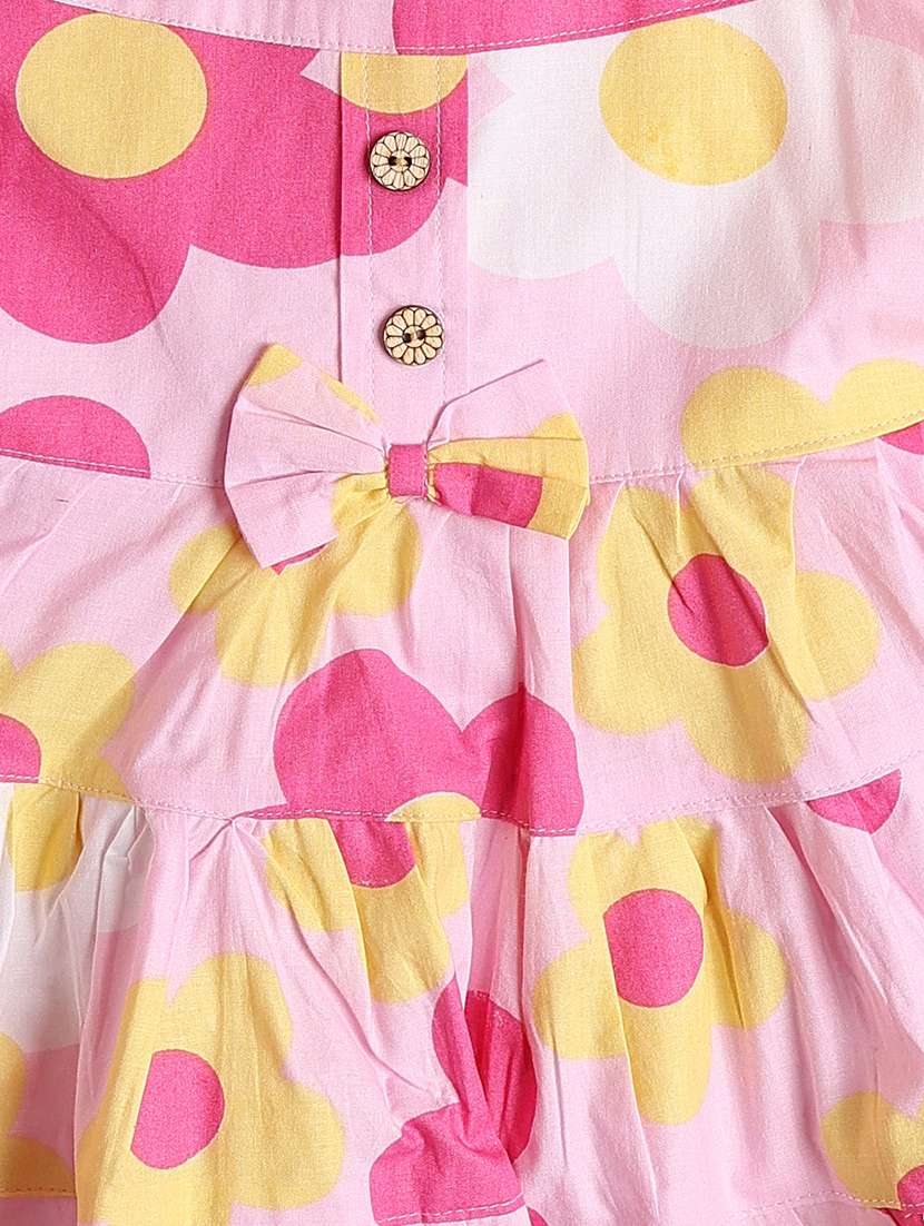 girls printed round neck sleeveless frock  - 22382092 -  Standard Image - 4