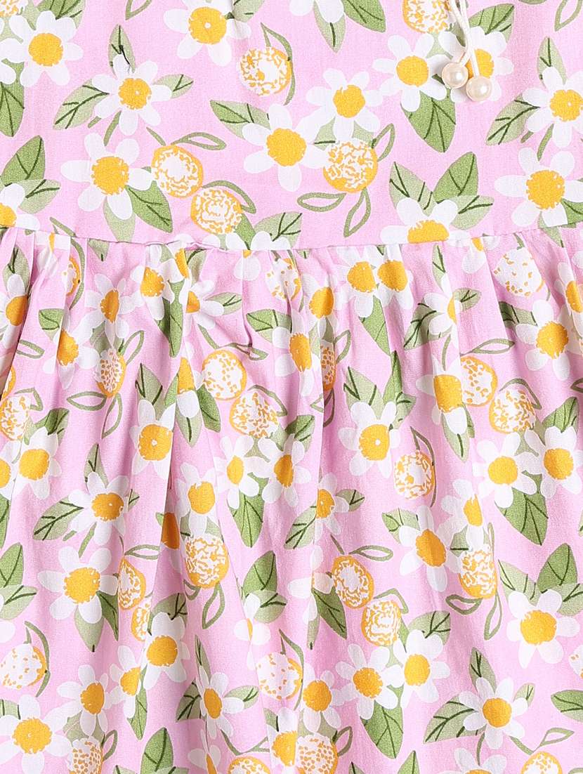 girls printed round neck sleeveless frock  - 22382094 -  Standard Image - 4