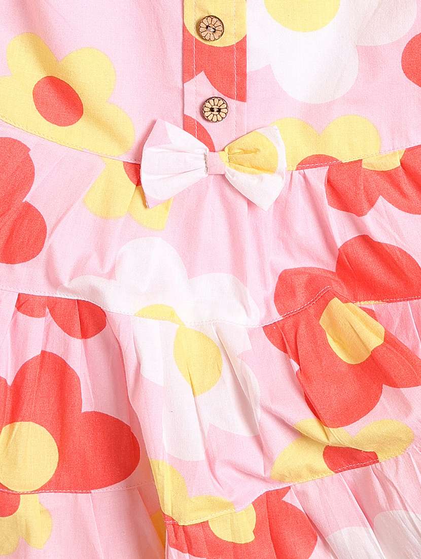 girls printed round neck sleeveless frock  - 22382095 -  Standard Image - 4