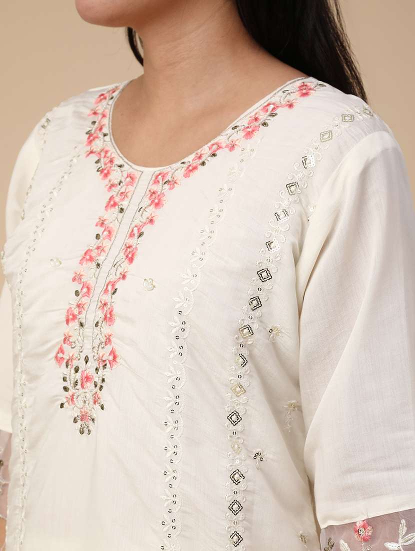 white cotton kurta pant  set - 22382145 -  Standard Image - 1