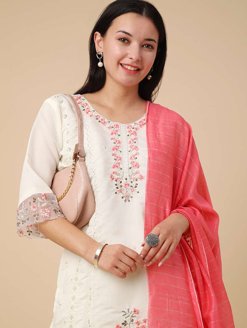 white cotton kurta pant  set - 22382145 -  Standard Image - 4