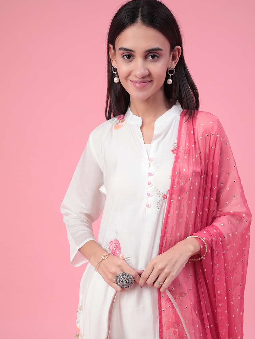 white cotton kurta pant  set - 22382146 -  Standard Image - 1