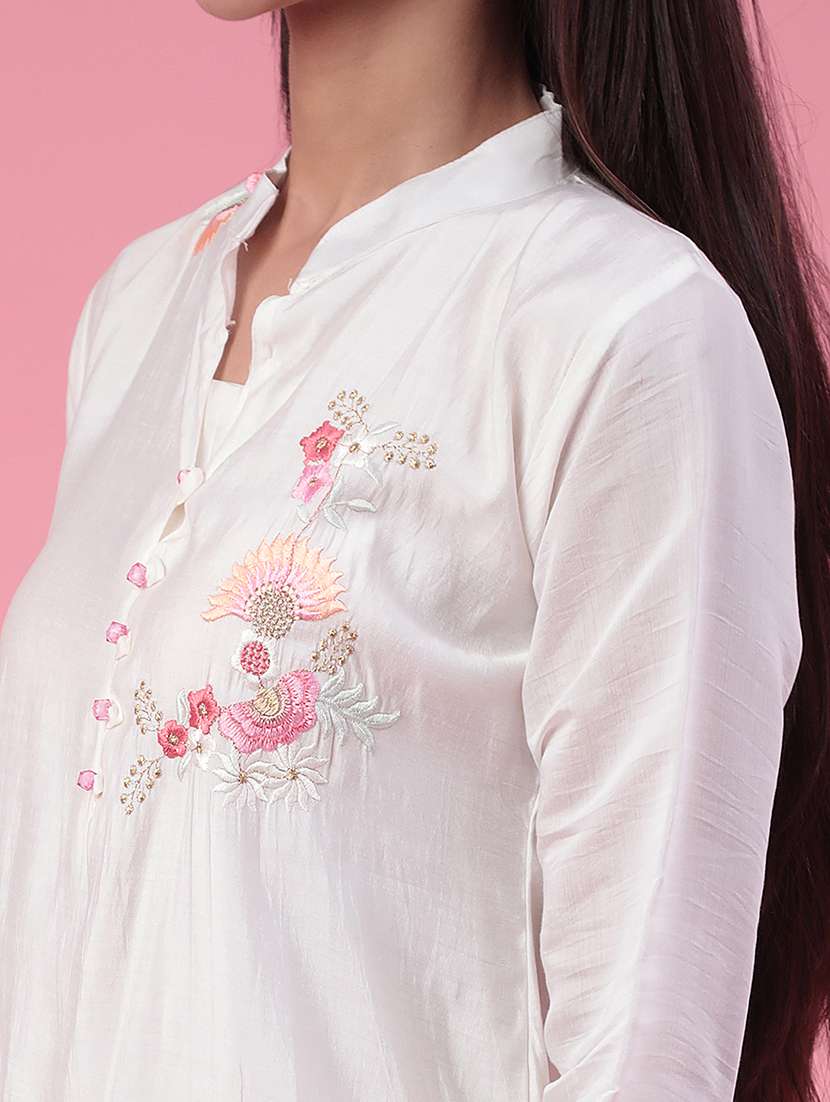 white cotton kurta pant  set - 22382146 -  Standard Image - 4