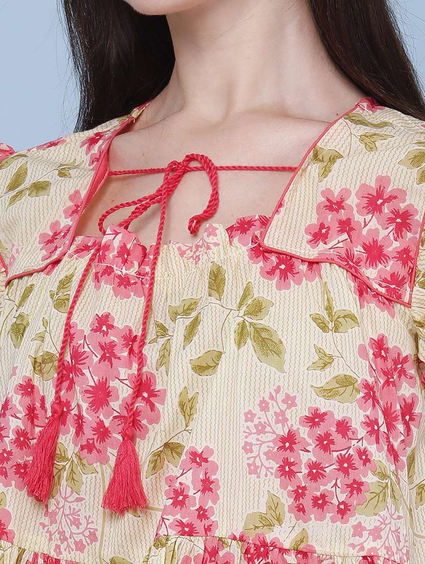 womne printed square neck flared top - 22382189 -  Standard Image - 1