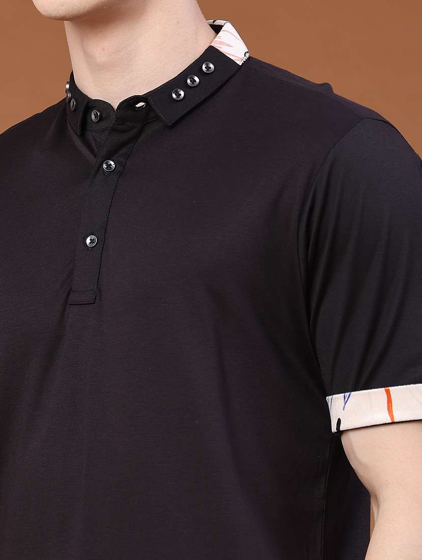 men solid short sleeves polo t-shirt - 22382270 -  Standard Image - 1