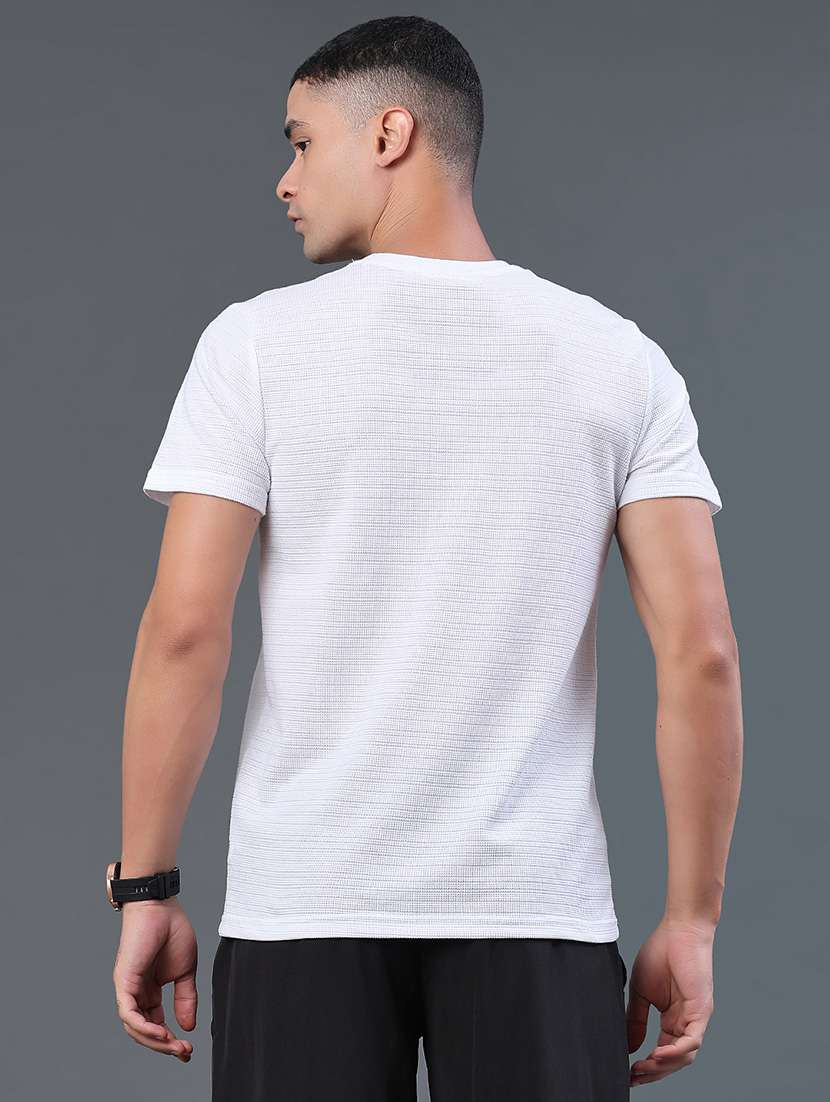 men self design short sleeve slim fit t-shirt - 22382383 -  Standard Image - 4