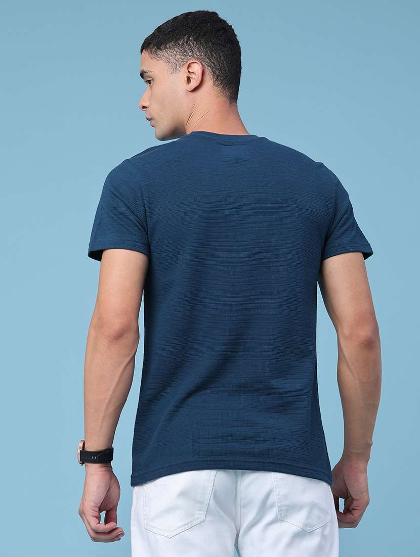 men self design short sleeve slim fit t-shirt - 22382384 -  Standard Image - 4