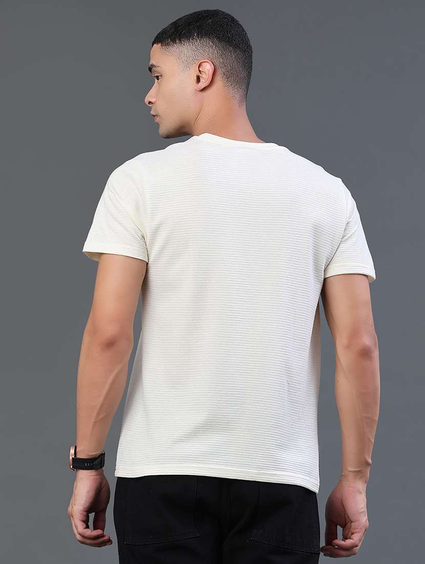 men self design short sleeve slim fit t-shirt - 22382386 -  Standard Image - 4