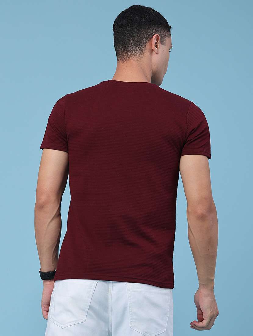 men self design short sleeve slim fit t-shirt - 22382388 -  Standard Image - 4