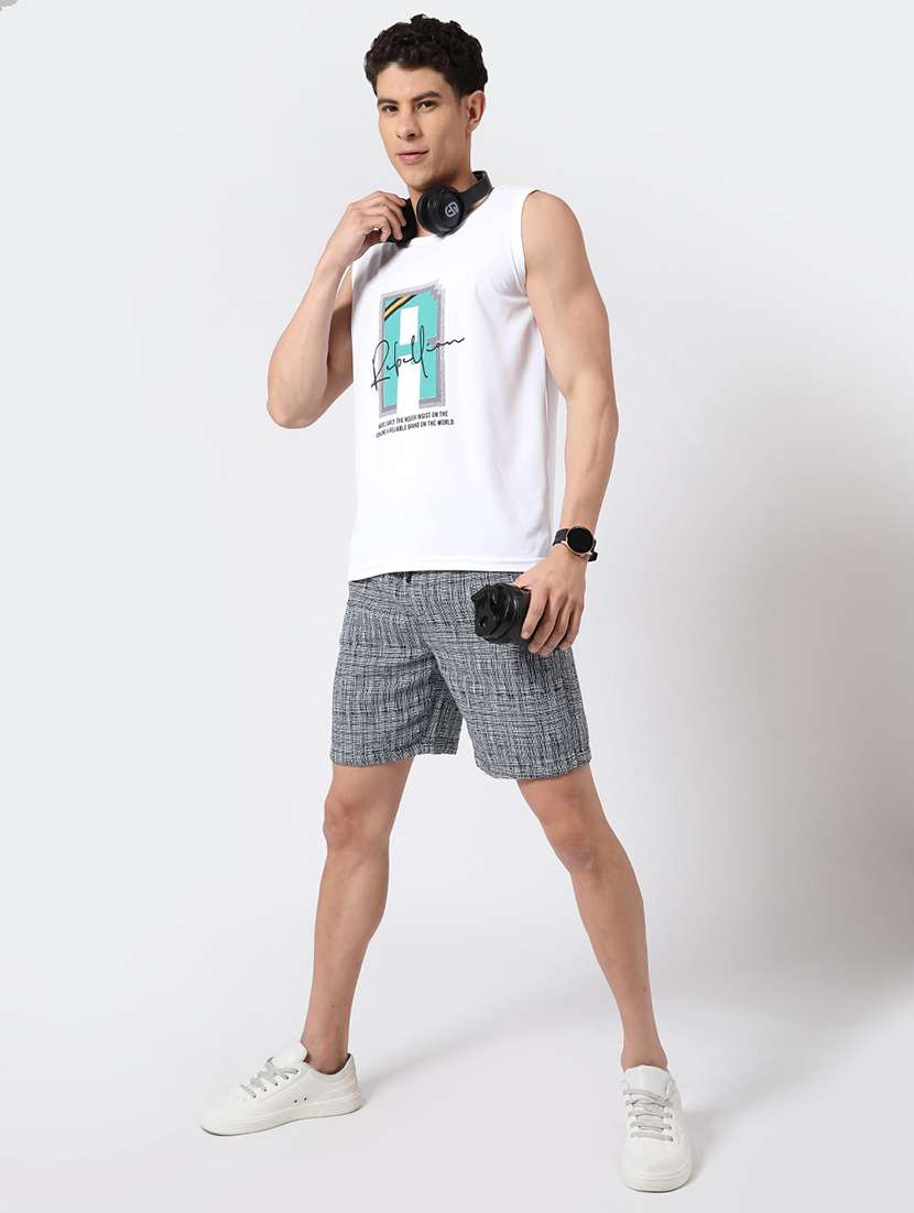 black cotton shorts three  fourths - 22382398 -  Standard Image - 4