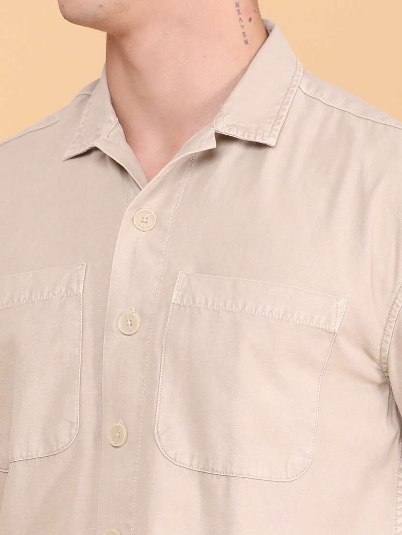 men solid long sleeve regular fit casual shirt - 22382433 -  Standard Image - 1