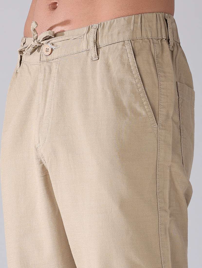men solid mid rise flat front trouser - 22382451 -  Standard Image - 1