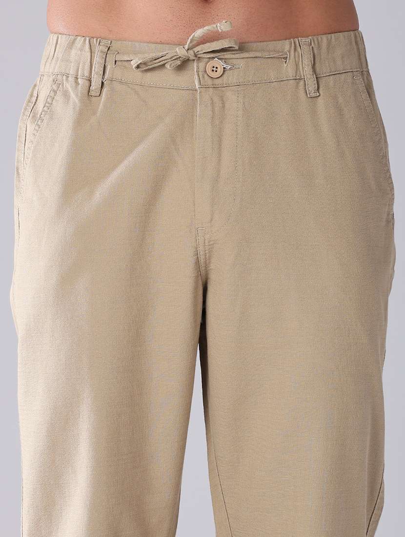 men solid mid rise flat front trouser - 22382451 -  Standard Image - 4