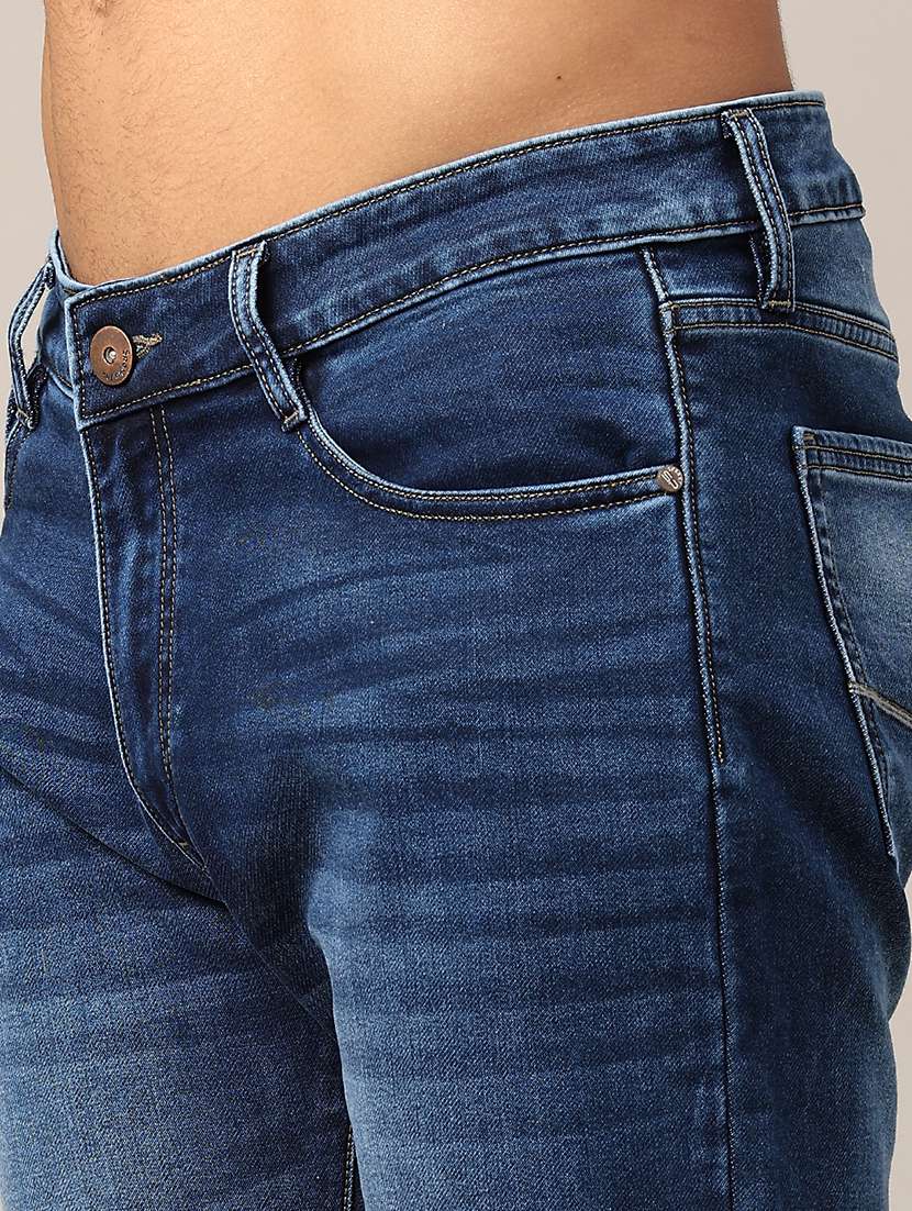 men washed mid rise straight fit jeans - 22382463 -  Standard Image - 1
