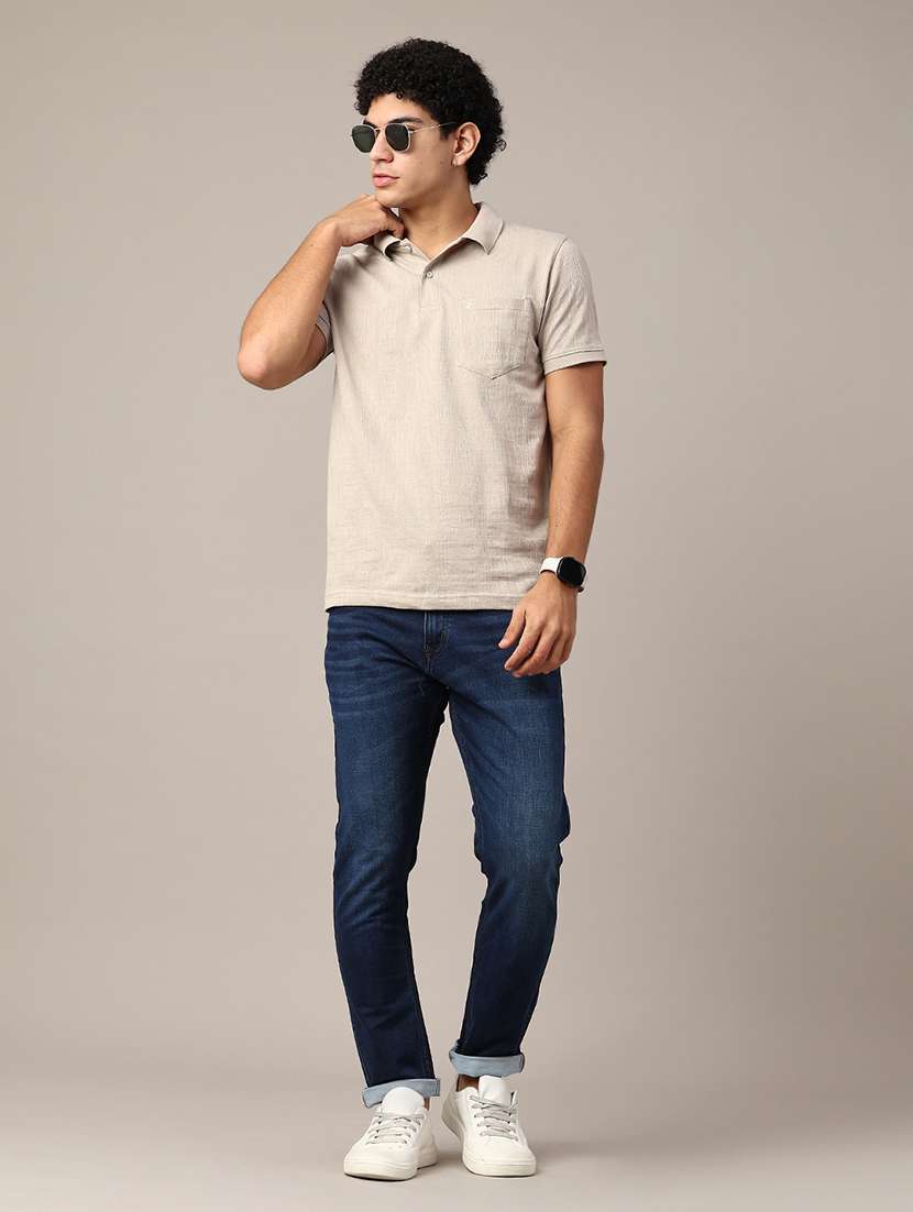 men washed mid rise slim fit jeans - 22382467 -  Standard Image - 4