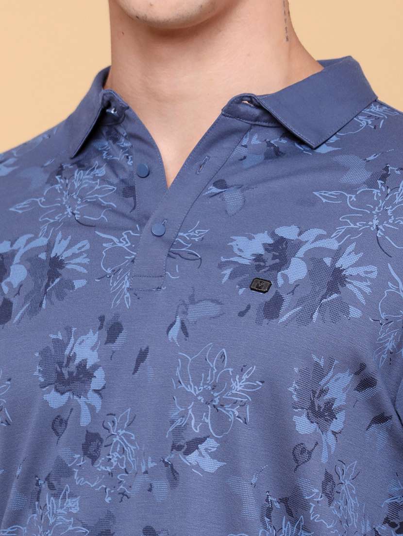 Men Printed Short Sleeve Slim Fit Polo T-shirt - 22382488 -  Standard Image - 1