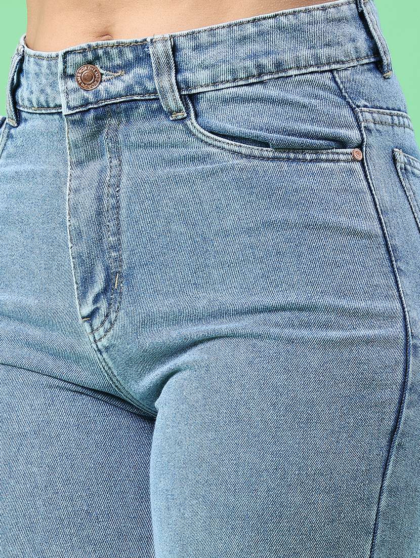 women solid mid rise straight fit jeans - 22382514 -  Standard Image - 1