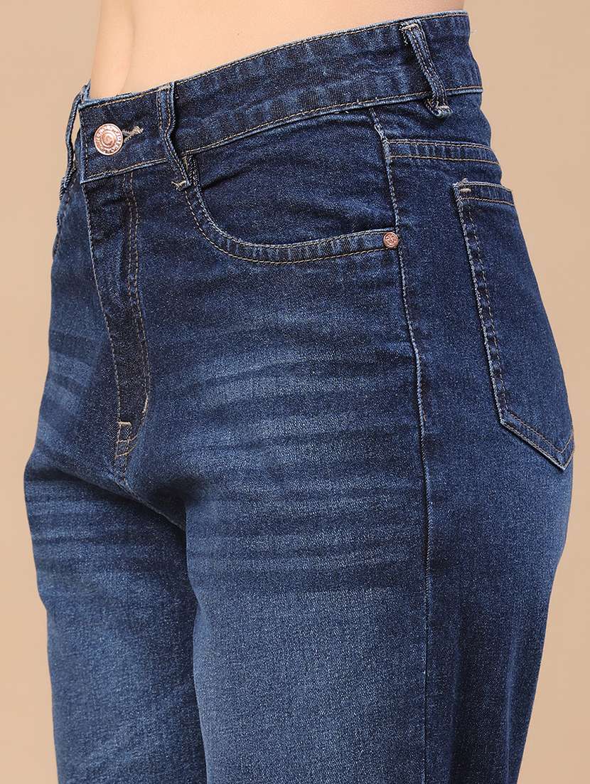 Women Washed Mid Rise Straight Fit Jeans - 22382517 -  Standard Image - 1