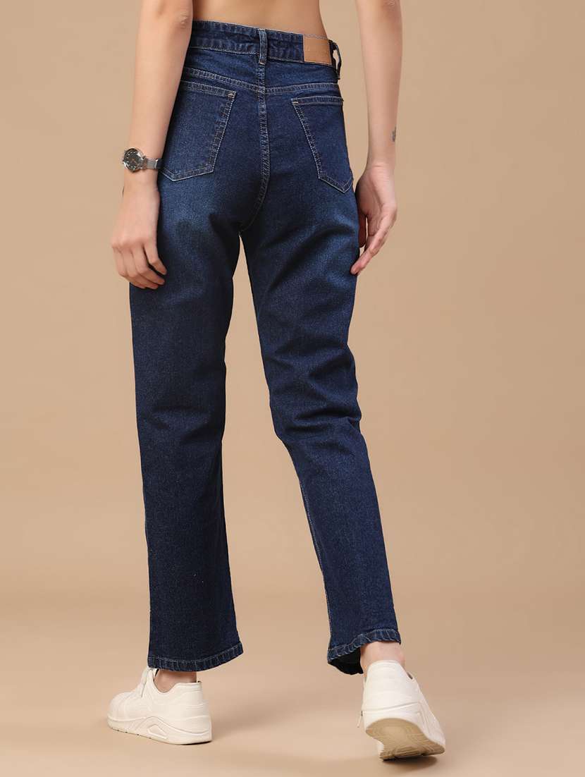 Women Washed Mid Rise Straight Fit Jeans - 22382517 -  Standard Image - 4