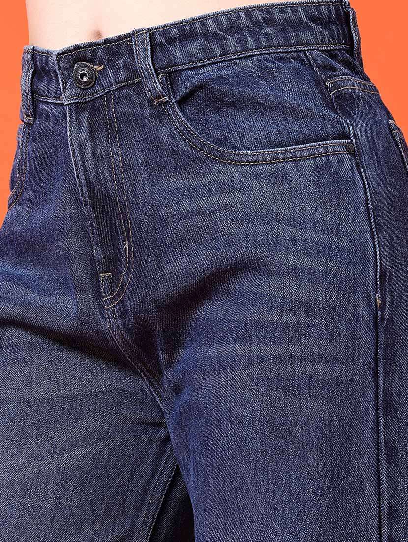 women plain mid rise wide leg jeans - 22382518 -  Standard Image - 1