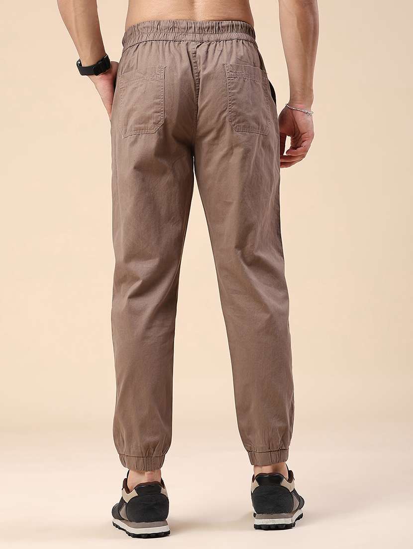 men solid mid rise regular fit jogger - 22382618 -  Standard Image - 4