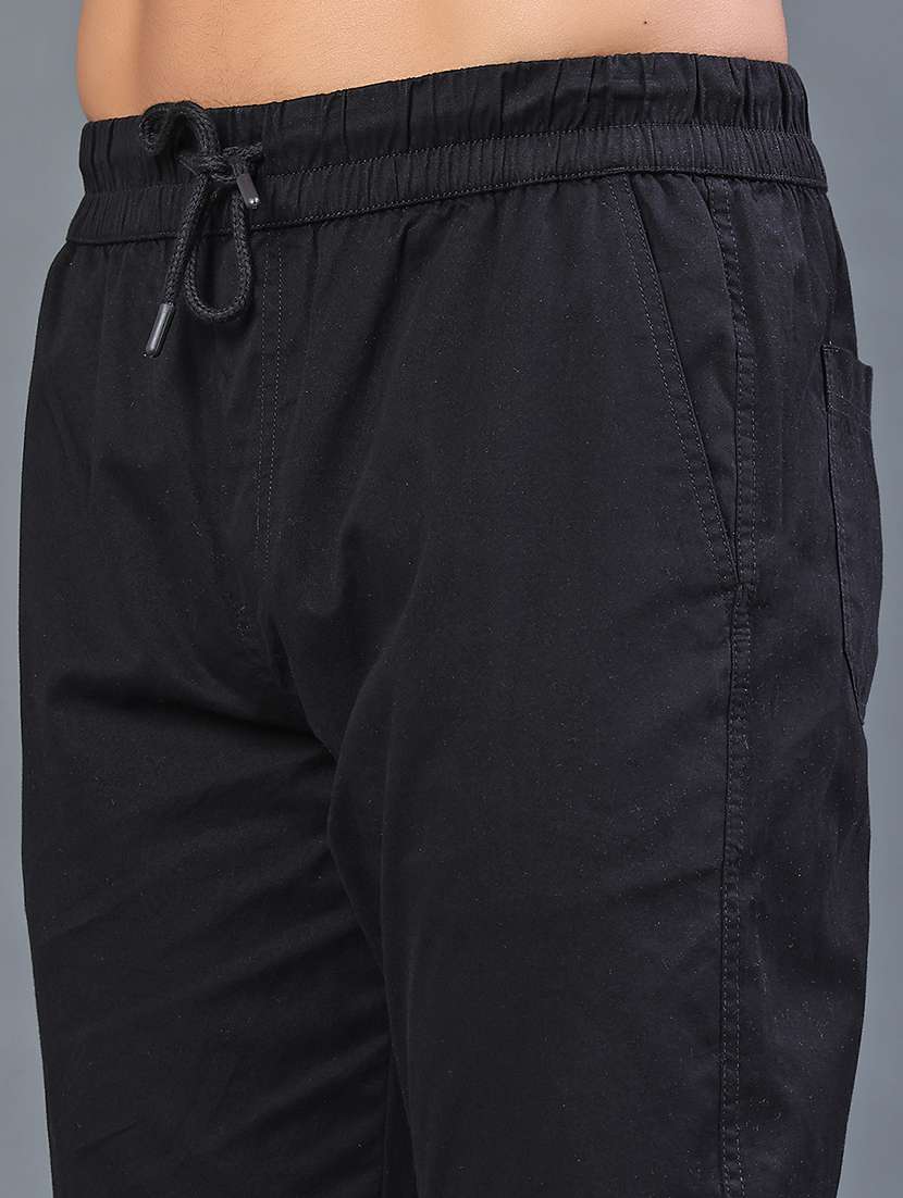 men solid  mid rise casual jogger - 22382619 -  Standard Image - 1