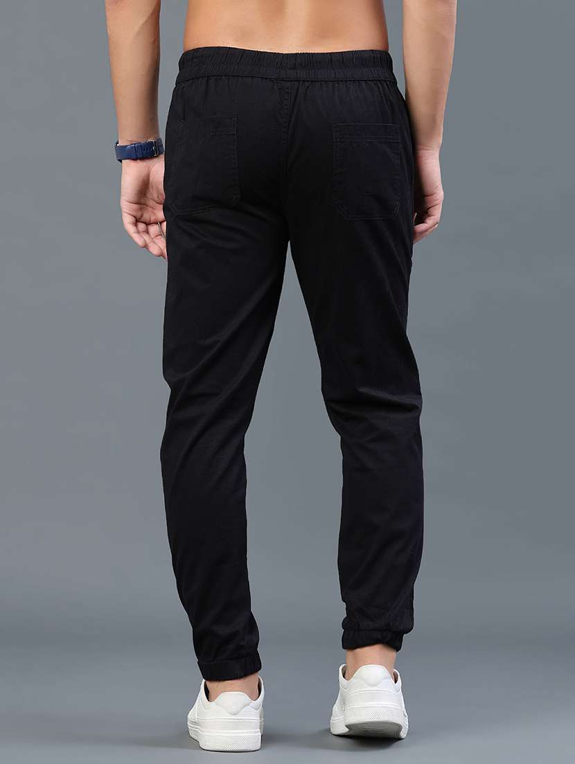 men solid  mid rise casual jogger - 22382619 -  Standard Image - 4