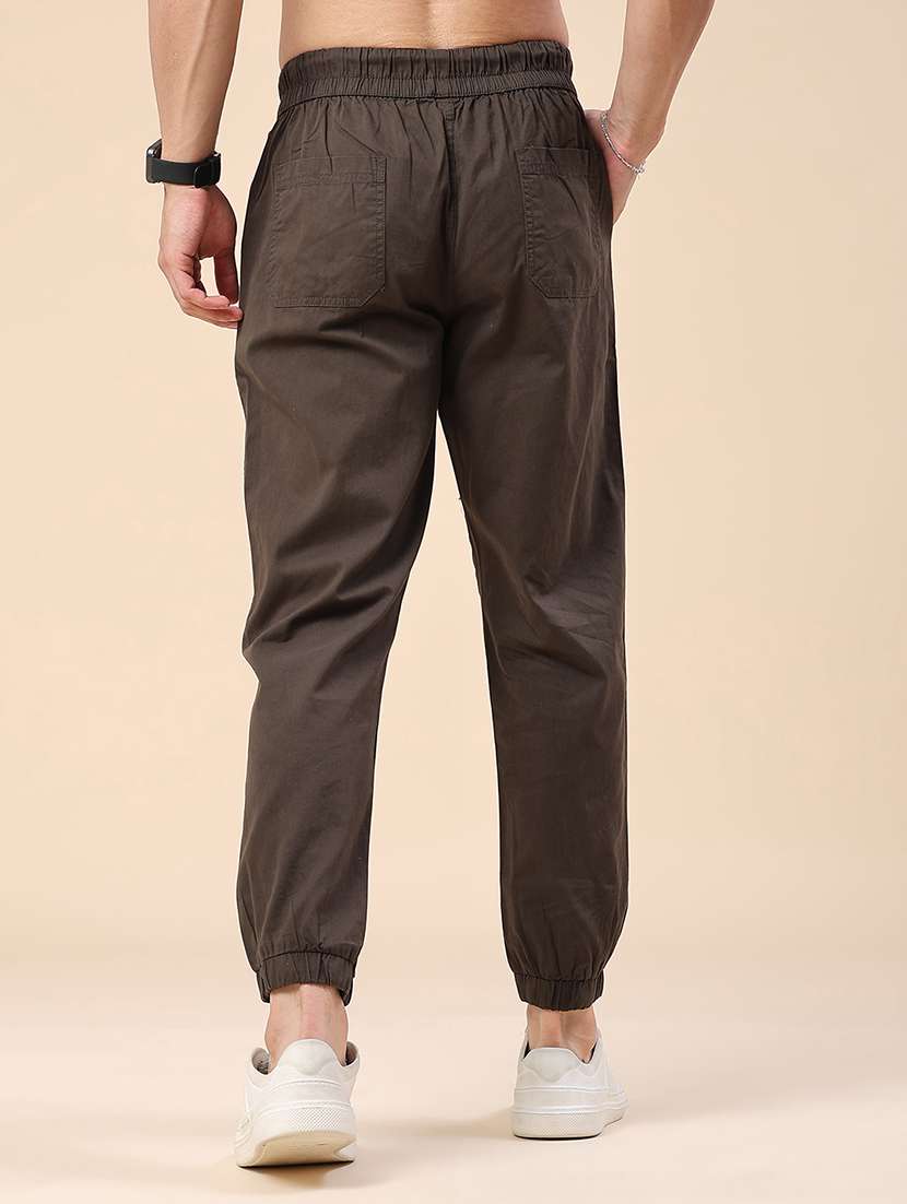 men solid mid rise regular fit jogger - 22382620 -  Standard Image - 4