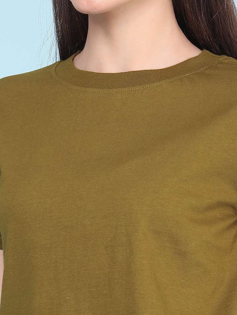 olive cotton regular tshirt - 22382623 -  Standard Image - 1