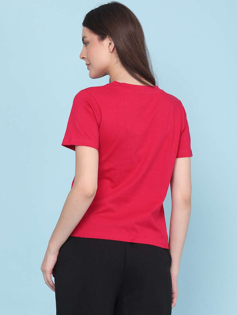 red cotton regular tshirt - 22382625 -  Standard Image - 4