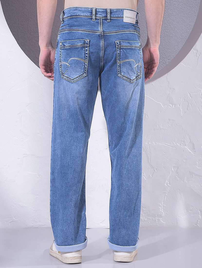 Men Washed Mid Rise Full Length Jeans - 22383411 -  Standard Image - 4