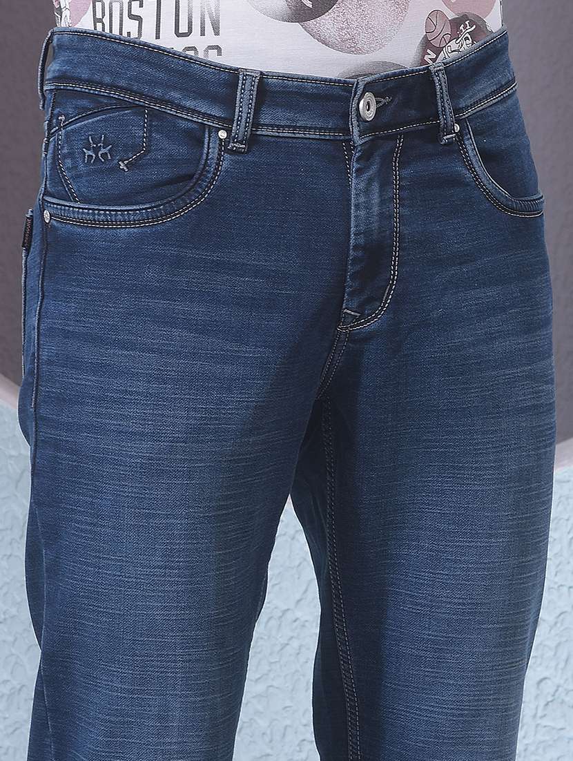 Men Washed Mid Rise Full Length Jeans - 22383421 -  Standard Image - 1