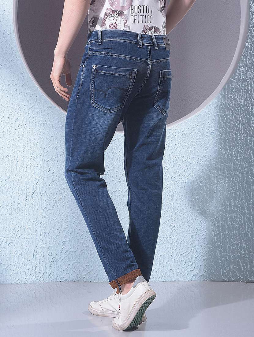 Men Washed Mid Rise Full Length Jeans - 22383421 -  Standard Image - 4