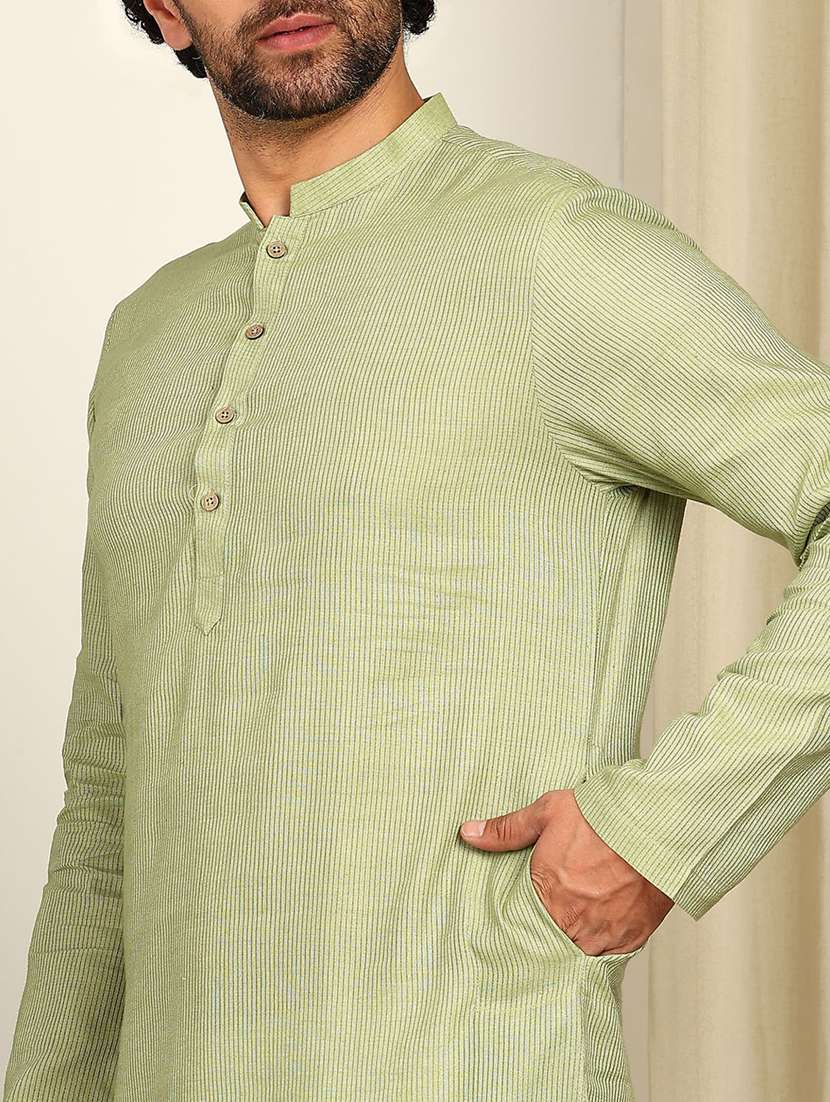 men mandarin neck kurta pyjama ethnic wear set - 22383938 -  Standard Image - 1