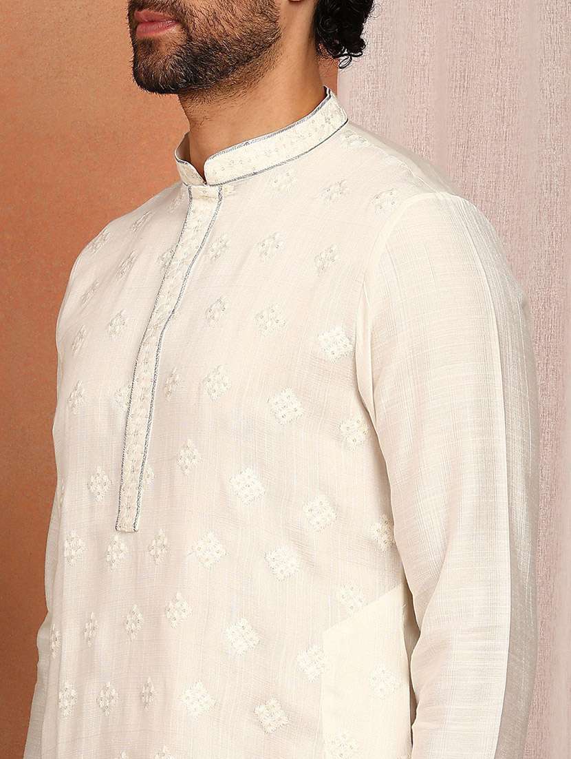 men mandarin neck kurta pyjama ethnic wear set - 22383944 -  Standard Image - 1